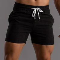 Hanxiulin Muške ljetne čvrste hlače za pantalone Pocket CrckString labav brz suhi casual Sportski trčanje ravne hlače na plaži