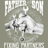 Otac i sin mehanički majica Mehaničar Day Day Day poklon Muški vojni zeleni grafički tee - Dizajn ljudi