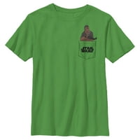 Dječji ratovi zvijezda: Empire udara za povratak Chewbacca Fau Pocket Logo Grafički tee Kelly Green Veliki