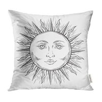 Crtanje antique sunce Boho Chic Flash Tattoo Face Moon Jastuk jastuk