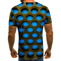 Cacomomrkark pi mens vrhovi kratkih rukava zanimanje muške 3D nerezavirane apstraktne print okrugli vrat casual svakodnevno praznične majice bluze plave boje