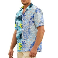 Havajske ljetne cvijeće životinje tiskali su muške majice kratkih rukava, majica za preveliku gumbu