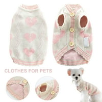 Ljubav-hearts uzorak PET džemper Predivan pletiva Cardigan Outfit za pse Mačke - Stil oblačenja