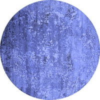 Ahgly Company u zatvorenom okruglu okrugli orijentalni plavi industrijski prostirki, 3 'krug