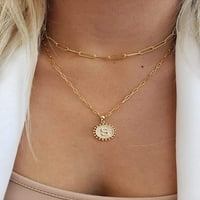 Yoosteel Gold Početne ogrlice za žene Djevojke, 14K pozlaćeni njezini sloj Slaperclip Link ogrlica Personalizirani novčići početni zlatni ogrlice za žene