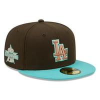 Muška nova era smeđa ment Los Angeles Dodgers Walnut Mint 59fifty ugrađeni šešir