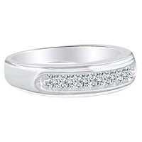 0. Carat Okrugli oblik Bijeli prirodni dijamantski vjenčani prsten za vjenčanje 10K čvrstog ruža zlatna prstena veličine-11,5