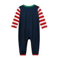 Frobukio Usklađivanje porodice Božić Pidžama Pismo Ispis dugih rukava Striped hlače Spavaća noćna odjeća