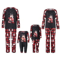 Božićna porodica koja odgovara pidžami set za odrasle dječje dječje jelene tiskane vrhove + plažene hlače za spavanje noćne odjeće