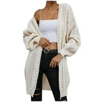 Cleariance ženski pleteni kardigani jesenski kaput Slouchy džemper kaput s dugim rukavima Cardigan ovratnik