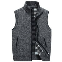 Novi stil za muškarce u jesen i zimskoj čistom ručili toplim kardiganskim prsluk bluza tamno siva 12