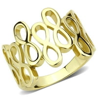 Luxe nakit dizajnira ženski zlatni jonski prsten od nehrđajućeg čelika - veličine