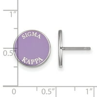 Sterling Silver RH-pobeđeni Logoart Sigma Kappa emajlirane minđuše; za odrasle i tinejdžere; Za žene