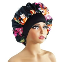 Twinkseal Women COFFSITE FLOW Print Ladies Hat Hair Sil Satin Bonnet za žene Dodatni spavanje Satenski