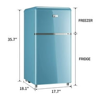 3. Cu.FT kompaktni hladnjak, vrata mali hladnjak, retro mini frižider sa zamrzivačem