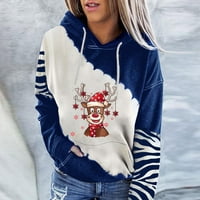 Modni ženski print okrugli vrat pulover na vrhu dugih rukava s kapuljačom dugih rukava hot6s4485815