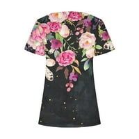 Safuny ženski trend labavi vrhovi tunik čišćenje ljeto cvjetno list otisnuta odjeća trendi majica kratkih