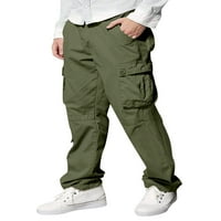 Muške pantalone Multi džepovi Taktički pant Solid Bool Cargo Hlače Ležerne prilike Pješačka vojska zelena
