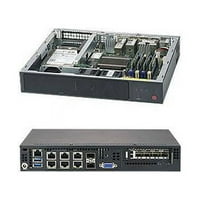 Supermicro SYS-E300-9A Intel Atom C 84W Mini-1U Server Barebone Sistem - Crna