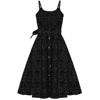 CETHRIO Ljeto Maxi haljina za žene - modni ljetni casual back bez dačkica zavoj gornji grudi camis haljina crna