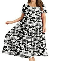 Voguele žene maxi haljine kratki rukav sandrez cvjetni tiskani dugi haljina kaftana slika slika 3xl