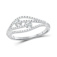14kt bijeli zlatni okrugli dijamant 2-kameni svadbeni zaručnički prsten za vjenčanje CTTW