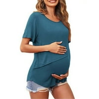 Košulje za dojenje za žensko čišćenje prodaje majčinstvo Žene starački okrugli vrat kratki rukav okrugli