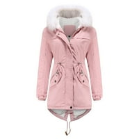 Zimski kaputi za žene - Anorak Turtleneck Full Zip Solid dugi rukav napolju, za jesen zimska ružičasta