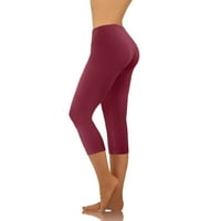 Symoid ženske joge Capri gamaše - na klirensu čvrstog joge povlačenje nogu vino za vino ljetne hlače