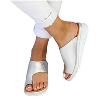 Lyinloo Žene Dressy Comfy platforme casual cipele Ljetna plaža Putni paperali Flip flops bijeli 35