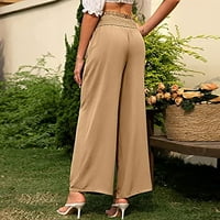 Ženske pantazlo hlače, testerirani elastični visoki struk čvrste boje teretni hlače sa lounge hlače