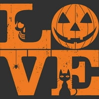 Halloween Love Night Creey Slatka zabavna muška charcoal sivi grafički tenk - Dizajn od strane ljudi m