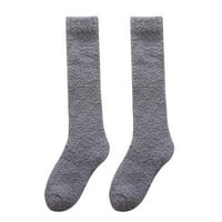 Puawkoer žene CORAL CALF čarape toplo zgušnjavanje plus baršunasta i zimska čvrsta boju čarape čipkasti podvezica