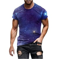 Amidoa Muške visoke majice Moderan casual kratkih rukava Crt Crt Ljeto TEE Light Težina 3D nebeska majica