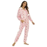 Žene za spavanje Žene Pajamas Sleep Baged Božić Pidžama sa kapuljačom JUMPERUT ROMPERS Clubwear noćna odjeća Pliša