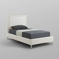 Nadahnuta kućna raffaele kožna PU platforma posteljina u krevetu u cijelom veličini naljepljivač, bijela
