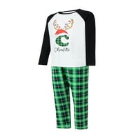 Porodično podudaranje božićnih pidžama set Xmas Elk Print Holiday Pajamas Sleep odjeća Tata Mom Kids PJs