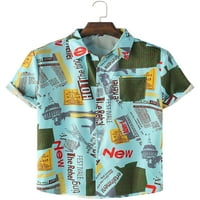 Men Button Up TEE majica Comfort Soft Majica Mens Regular Fit Tops Ljetne kuće za bluze za bluze za plažu