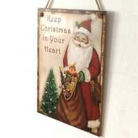 Božićna drvena viseća ploča održavaju Božić u vašim srčanim zidnim ukrasom