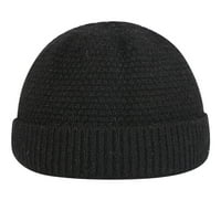 Unise zimski pleteni šešir, toplo valjani manžetni beski kapu s podesivim kopčom za muškarce i žene