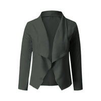 Blazers za ženske poslovne casual čvrstih dugih rukava jakna plus veličina tanka ured Blazer zelena l