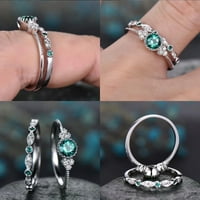 Nakit Pjenušava prirodna draguljastog staklenke za žene vjenčani prstenovi za žene Legura Srebrna2