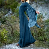 Ljetne haljine za žene žene jeseni zimske gotičke retro pune dugih rukava haljina maxi haljina za žene