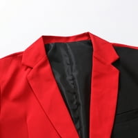 Crvena muška odijela muške modne ležerne kopče reveriše ispisane jedno-odijelo jakne