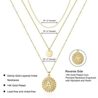 Zlatne oklopljene ogrlice za žene 14K pozlaćeni njezini sloj Disc Choker ogrlice ručno rađene slova Privjeske ogrlice za žene