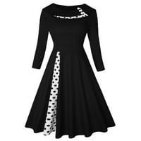 Ženske zabavne haljine rukave 1950-ih Vintage Rockabilly Swing haljina Polka Dot Patchwork haljina haljine
