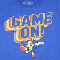 Sonic The Hedgehog dječaka igra na majici Grafičkim mladim mladim majici Rainbow blok, Medium