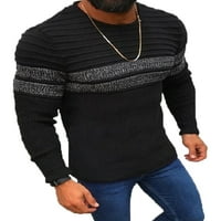 NOVO MENS Kružni vrat pleteni džemper sa dugim rukavima za jesen zimski osnovni