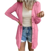 Loyisvidion kaput žene Čvrsti labavi rukav kardigan jesen kaput bluza ružičasta 4
