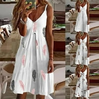 Žene ručice V-izrezom Summer casual Holiday Beach Midi Sunderss 2xl